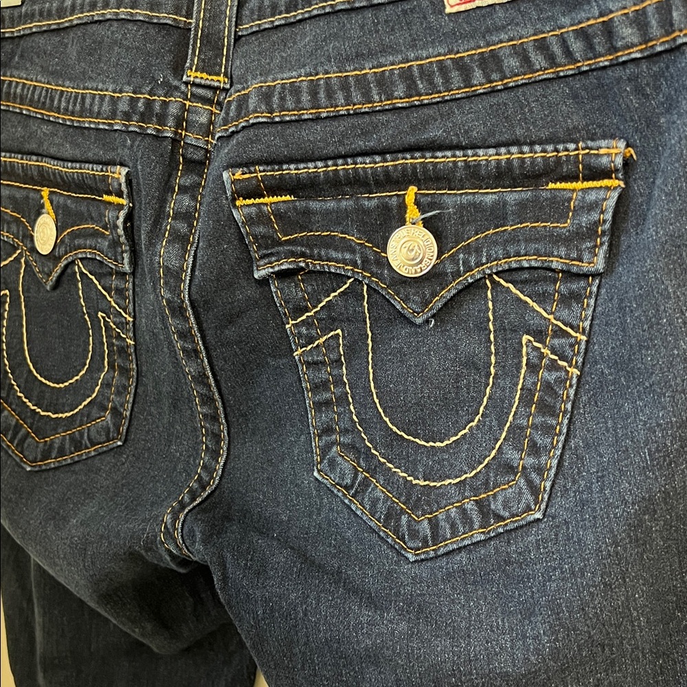 True Religion Misty Dark Flap Pocket Skinny Stretch Jeans Vintage Low Rise 31 - Picture 6 of 15